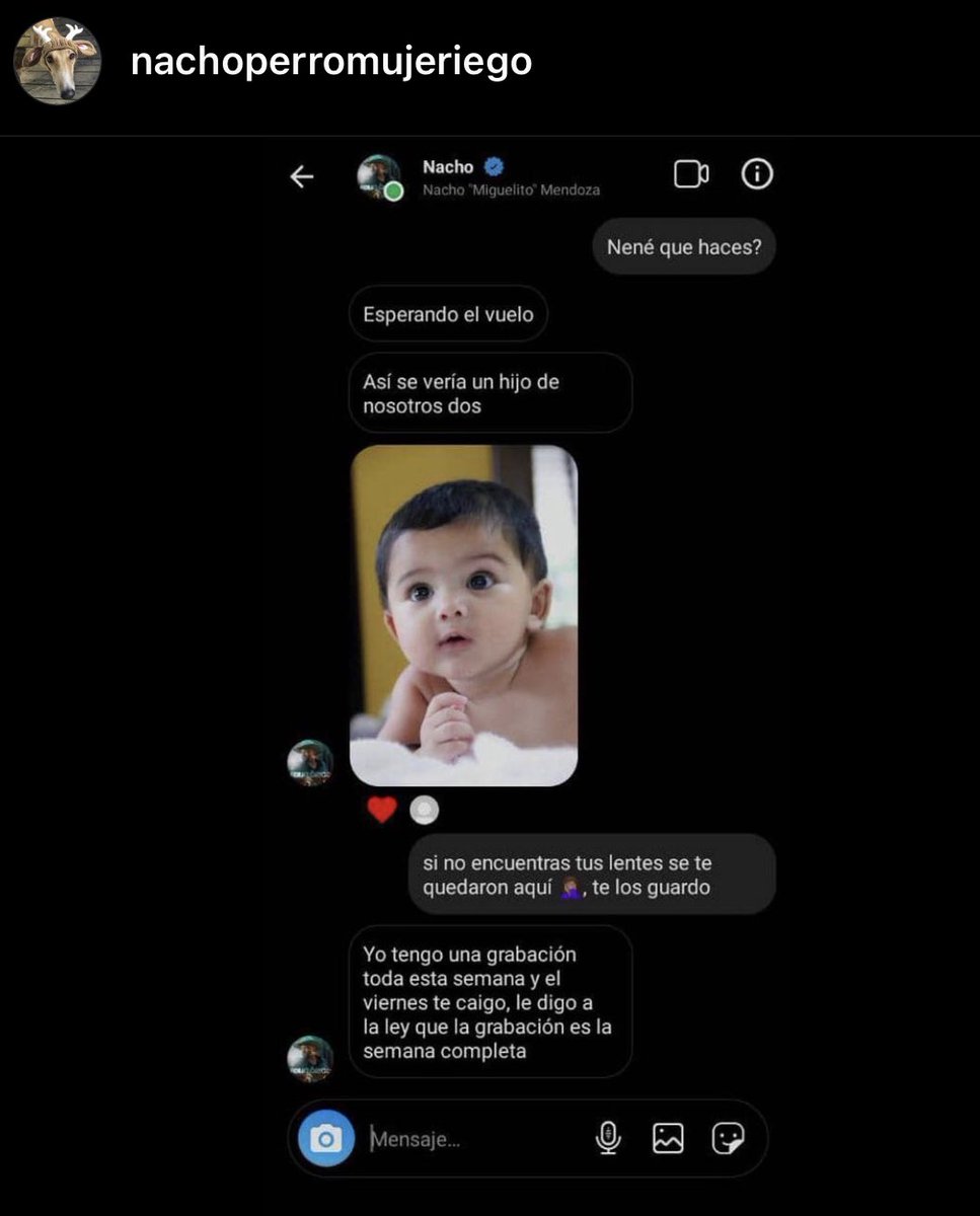 comoesdime's tweet image. Sigue el cuento con la criatura, aseguran que nacho anda montando cachos.

Alguien creo cuenta donde publica una conversación con #nacho en Instagram 
#Venezuela #tendencia
