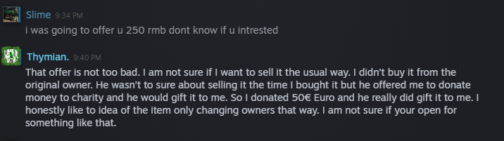 slimecrazzy's tweet photo. Best cs trade in my eyes. If any of you have the ability to help those worse off than you, do it even if you do not receive anything in return ❤️ https://t.co/9fz0kXbo4u