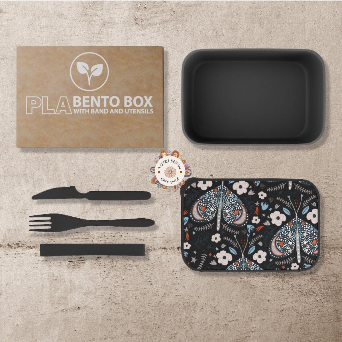 Totesi3's tweet image. Excited to share this item from my #etsy shop: Black bio-friendly Bento Box - Lunch Box Women  - Band and Utensils - Gift for Her #black #lunchboxset #plabentobox #blackbentobox #ecolunchbox #reusablelunchbox #bentoboxesblack etsy.me/3GyPdqC