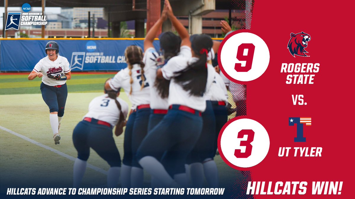Hillcats take down No. 1 UT Tyler and advance to the NCAA DII Softball Championship Series starting tomorrow at 1:00 PM CST!

#MakeWay