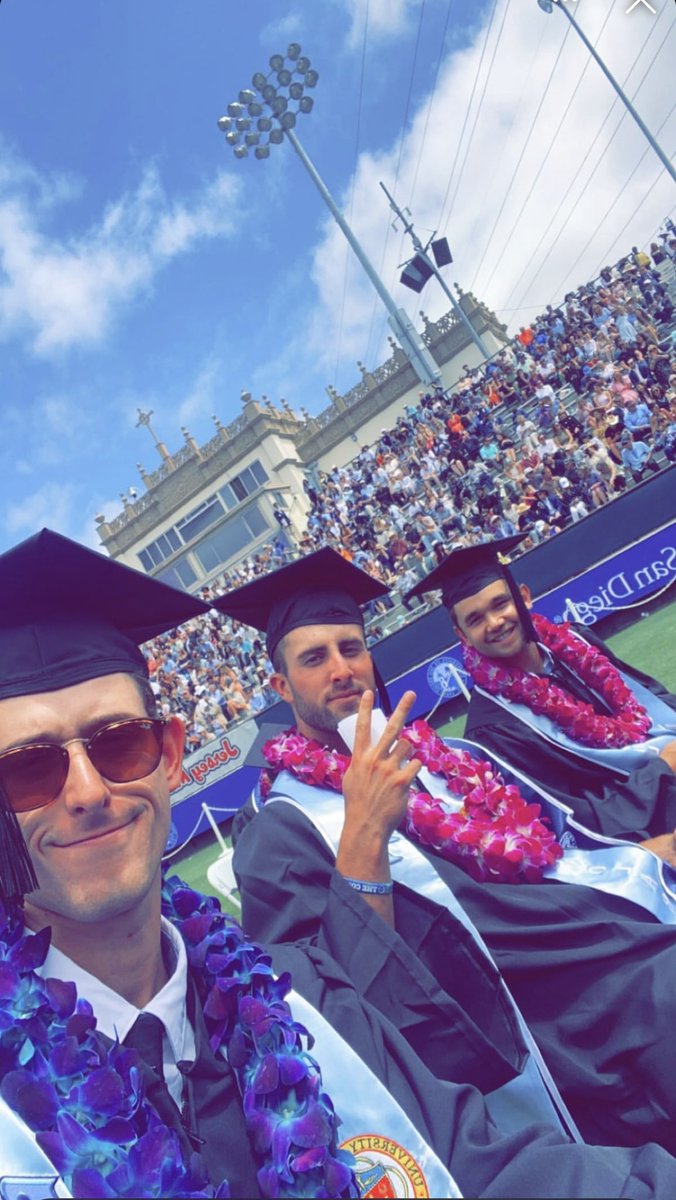 USDbaseball's tweet photo. Congrats to our James Sashin, Jack Dolak, Cody Jefferis, Max Jung-Goldberg, Camden Vasquez, Jake Reed, Garrett Rennie, and all the Toreros who graduated today! 🎓

#GoToreros https://t.co/xZMdxG0LC3