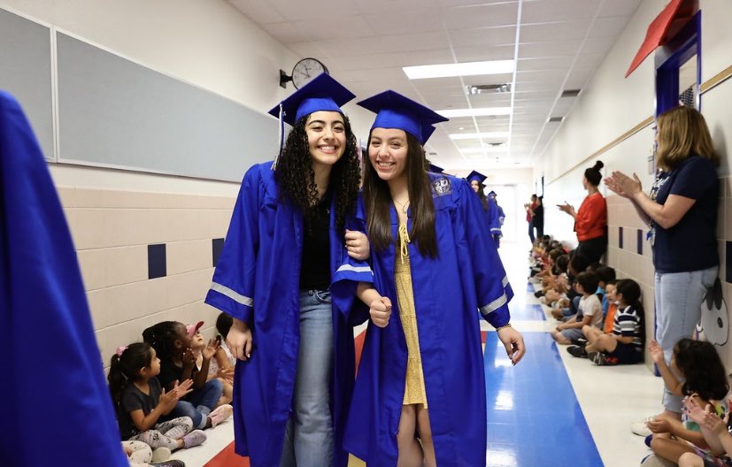 on monday, seniors walked the halls of their former elementary and middle schools one last time before graduation 💙