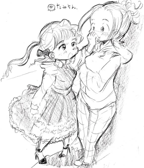 前に描いた壁ドンです🤫 