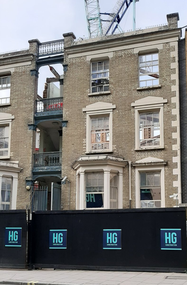 Workers' tenements (1882) of the old Stag Brewery, Palace Street, London SW1, nowcbeing turned into (luxury, of course) flats. But I didn't know it would be an exercise in facadism, with all the innards eviscerated.
