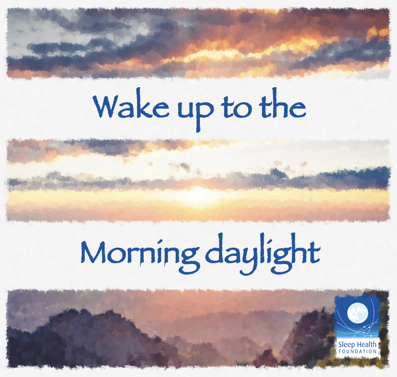 SHFAustralia's tweet photo. Depending on our lifestyles, waking up to morning daylight at the same time each day may help in regulating our body clock; by suppressing melatonin production to help wake us up. Melatonin is produced in dark conditions at night, to help us fall asleep more easily.#bettersleep https://t.co/wNkXyANYHv