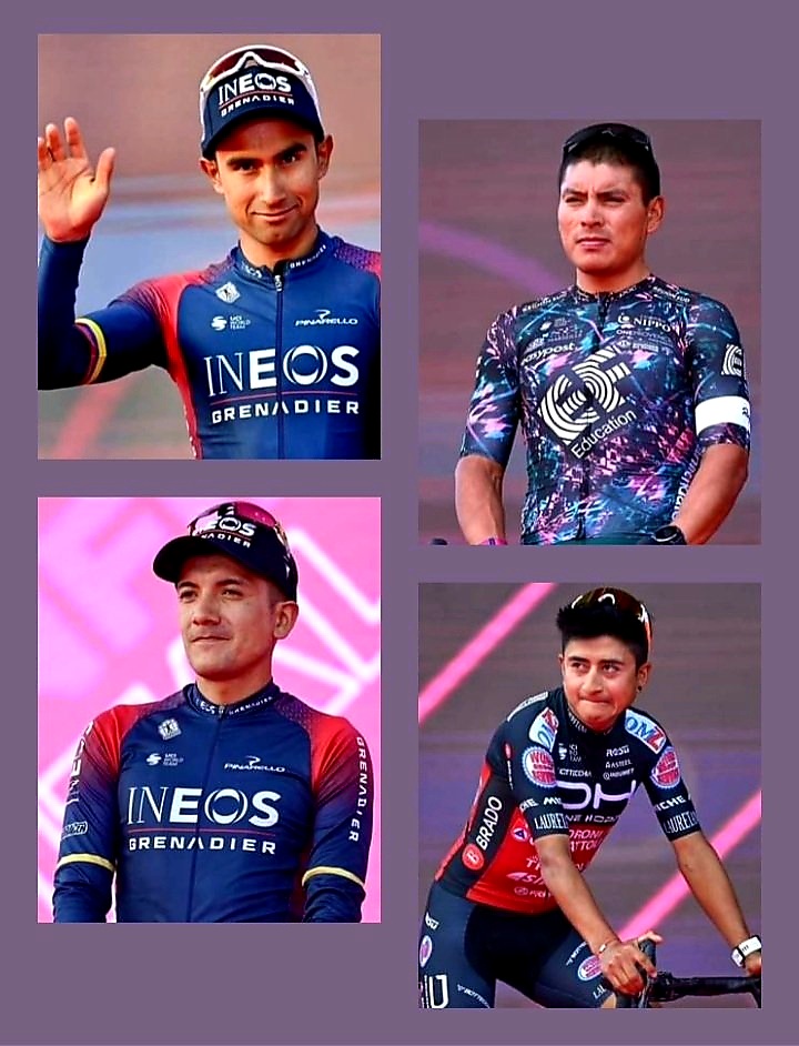 #Ecuador 🇪🇨
#Giro105 🇮🇹

El @giroditalia terminó pero el agradecimiento para nuestros cuatro representantes es eterno.

MUCHAS GRACIAS:

@RichardCarapazM 
@NarvaezJho 
@Jonatha61330275 
@CepdaAlexander