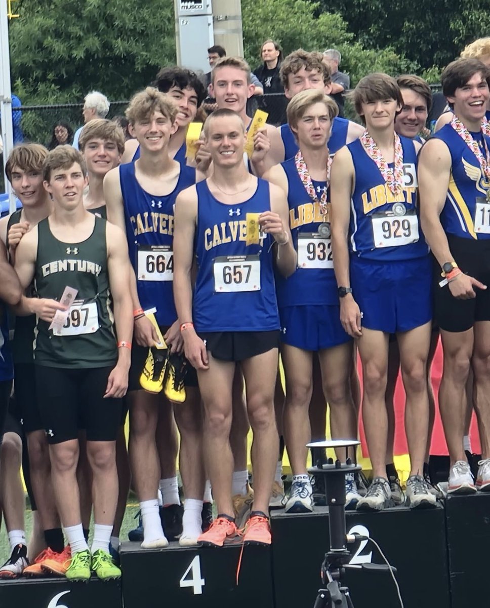 THECalvertHigh's tweet photo. Calvert High’s Track Team had an awesome day at State’s. Boys came in 3rd and almost every qualifier scored 💙💛💙 https://t.co/V5YTCyZ7AZ