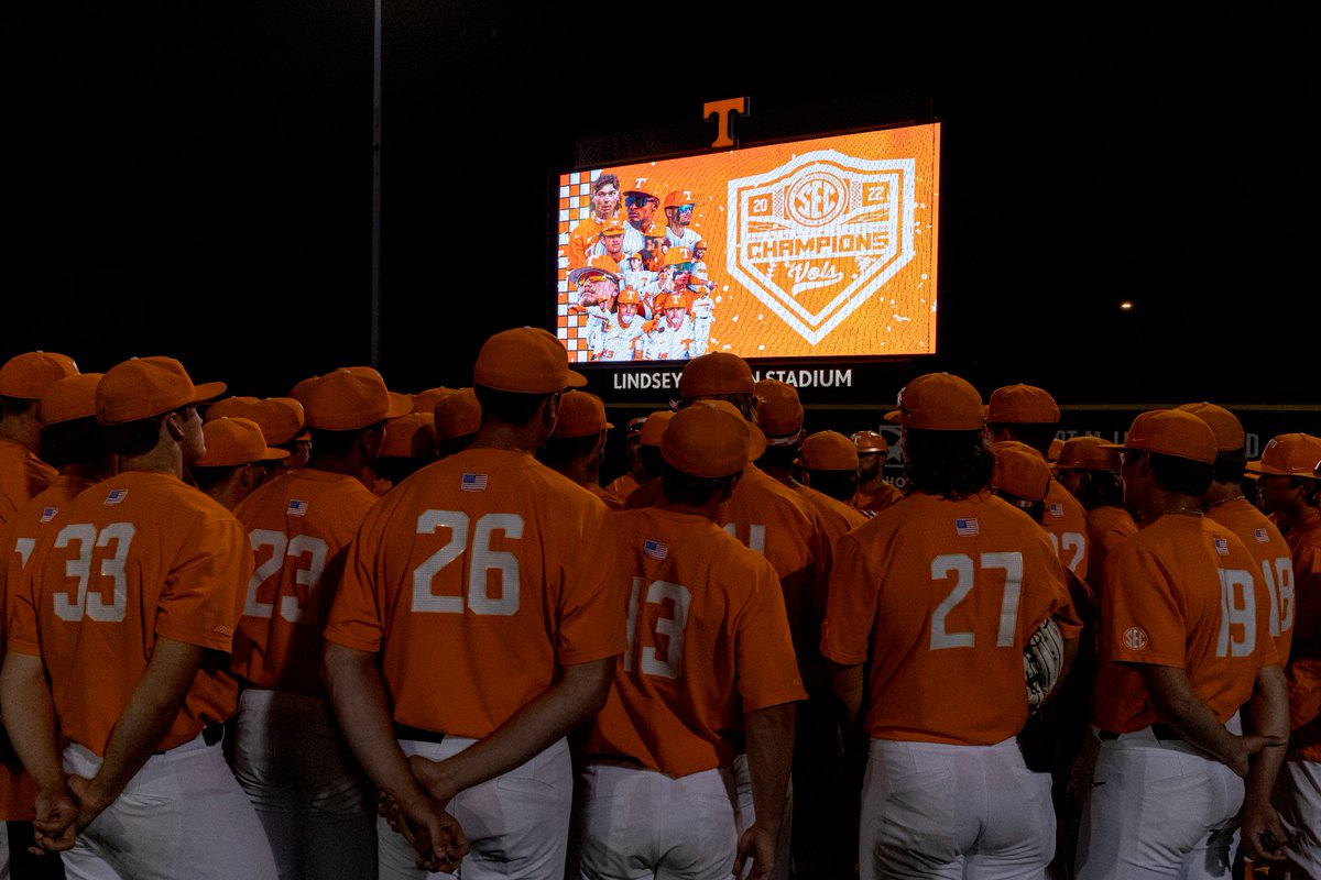 For the first time since 2006-07, Tennessee has won five SEC team championships in the same academic year.

Sunday’s SEC Baseball Tournament title marks Tennessee’s 200th all-time SEC team championship.

<a href="/Vol_Soccer/">Tennessee Soccer</a>
<a href="/Vol_SwimDive/">Tennessee Swimming & Diving</a>
<a href="/Vol_Hoops/">Tennessee Basketball</a>
<a href="/Vol_Baseball/">Tennessee Baseball</a> (x2)