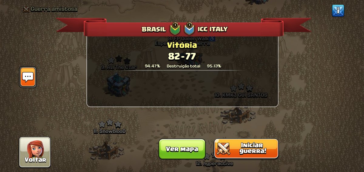 Campeões da <a href="/ncchampionshipp/">Nation Clash Championship</a> 
GG <a href="/ItalyCoC/">Italian National Team</a> 
Parabéns aos mitos da seleção que sempre mitam!