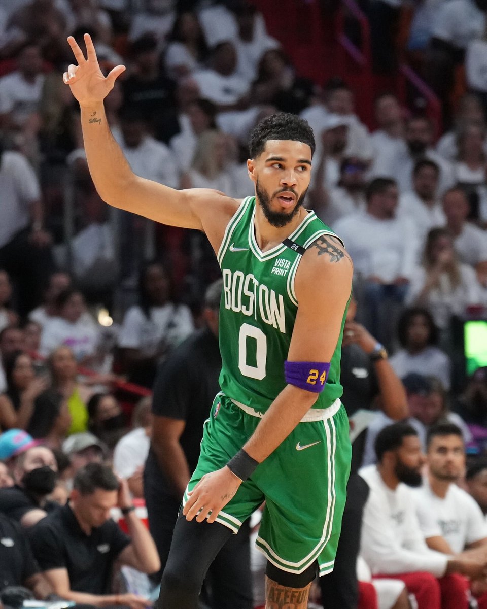 Jayson Tatum wearing a Kobe 24 armband in Game 7 💜💛
