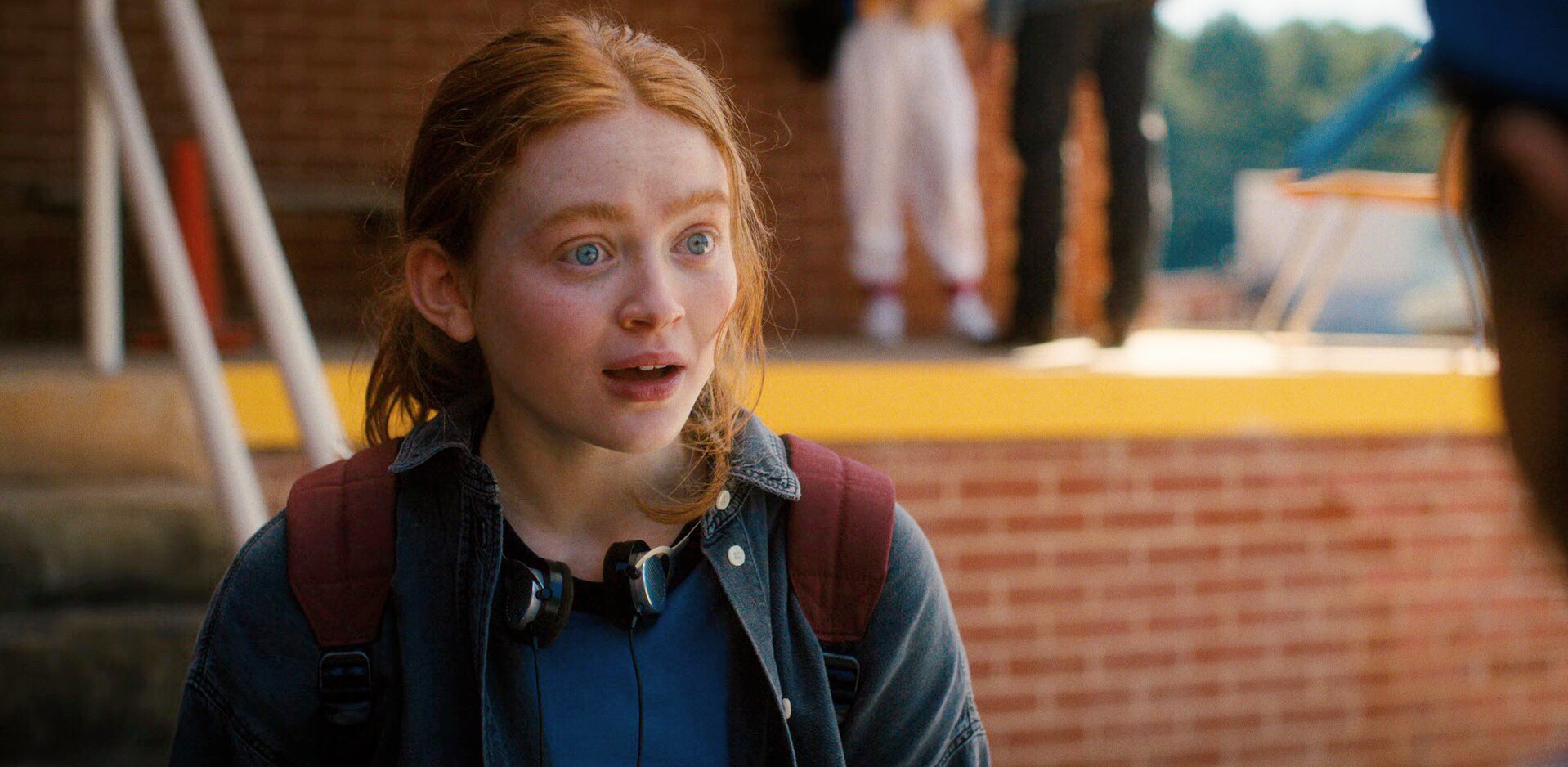 The denim overshirt worn by Max Mayfield (Sadie Sink) in the series Stranger  Things (Season 4 Episode 1)