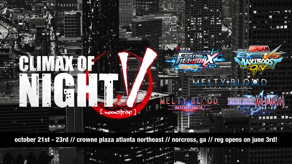 NightsClimax's tweet photo. We are more than happy to announce our next yearly event at #CB2022!

3 days.
5 games.
New venue.
Free parking.
What's not to love right? 

Registration starts on 6/3 at $65 for competitors, $30 for spectators. https://t.co/MIJsS08dq2