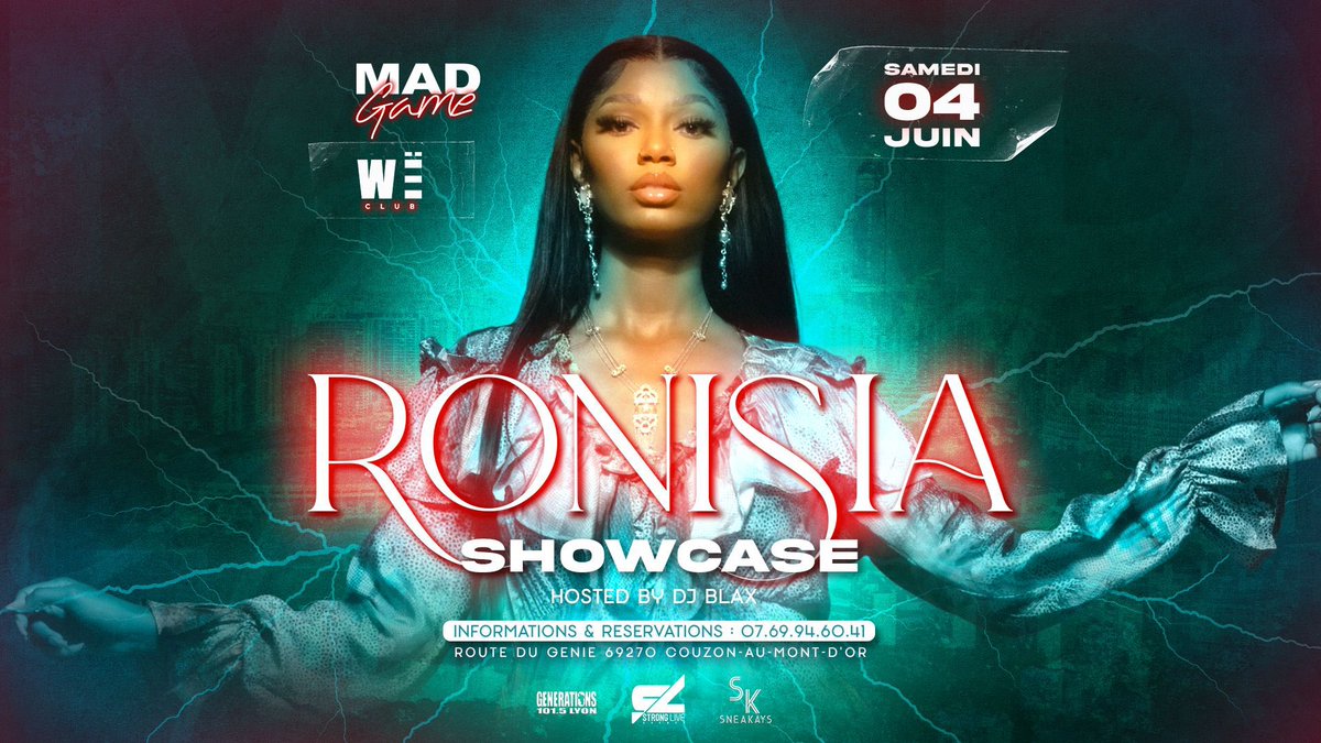 MadgameLyon's tweet photo. Notre première #artiste #féminine à la madgame c’est ce Samedi 04 Juin a #Lyon ! @ronisia_mds 💃🏽💃🏽 https://t.co/YfbwJxjYRn