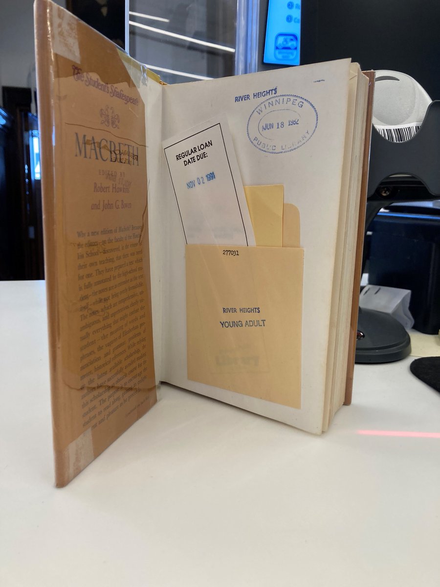 wpglibrary's tweet photo. Macbeth was returned to a library branch this week - 31 years later!

Everyone can access and enjoy the services we offer without worrying about financial penalties even if items are returned a few days (or many years) late.

https://t.co/NWS17eS0h6 https://t.co/SD9v3cC2cY