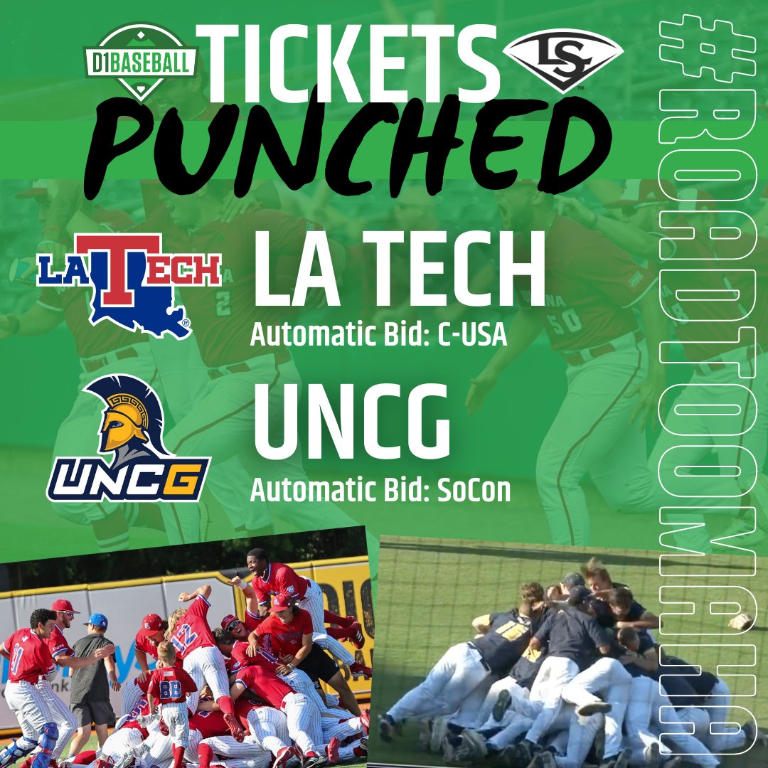 🎟️ 𝗧𝗜𝗖𝗞𝗘𝗧𝗦: 𝗣𝗨𝗡𝗖𝗛𝗘𝗗 🎟️

<a href="/LATechBSB/">Diamond Dogs</a> ✅ 
<a href="/UNCGBaseball/">UNCG Baseball</a> ✅

#D1Baseball | #RoadToOmaha
