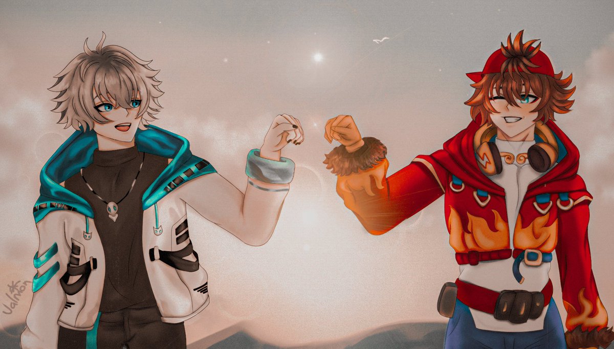 valmonVT's tweet photo. Thanks for always make me smile
@_SHUTA_
@SunKenjiVT 
💙❤️
#Vtubers #KenjiArt #Shutart https://t.co/6DCPDyDGSH