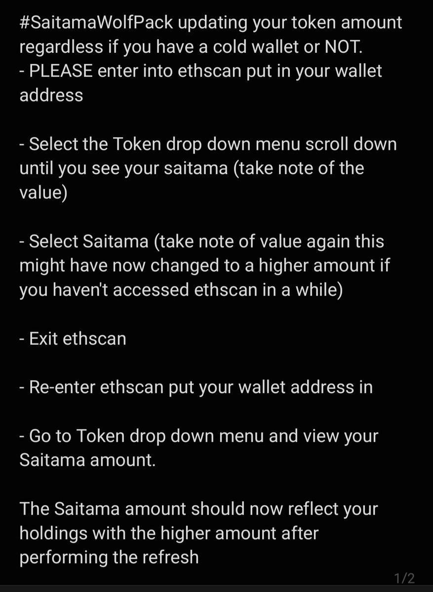 Degen_DownUnder's tweet photo. 🔥🔥🔥🔥🐺🐺🐺🐺🔥🔥🔥🔥
#SaitamaWolfPack updating your token amount regardless if you have a cold wallet or NOT. https://t.co/pw0ndgqXtl
