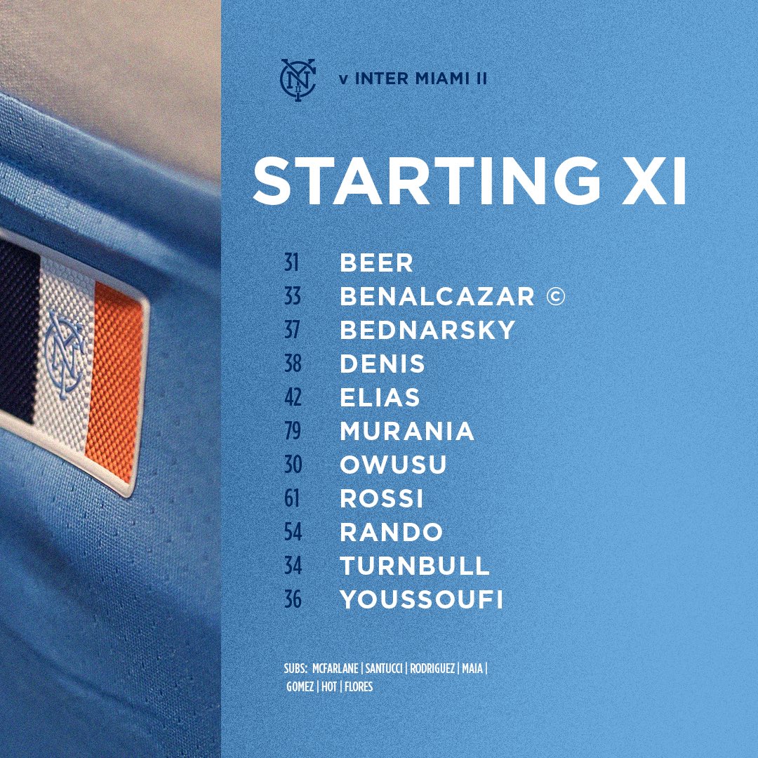 newyorkcityfcii's tweet photo. Tonight’s starting XI vs. @Intermiamicfii 💪🔥 #NYCFCII https://t.co/P0cGaXR5cx