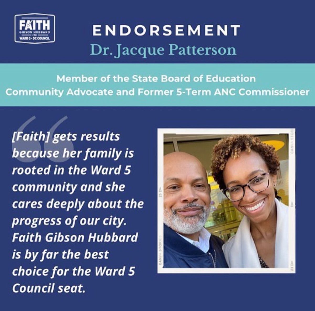 DC_Edvocate's tweet photo. #DCision2022: Ward 5, as you mark your ballots, remember, “A politician will say ANYTHING to get your vote, but a real public servant will do EVERYTHING they can to resolve your issue.” 

#YourVoteIsYourVoice 

VOTE @FaithForWard5DC! https://t.co/J5sJk39Oqa