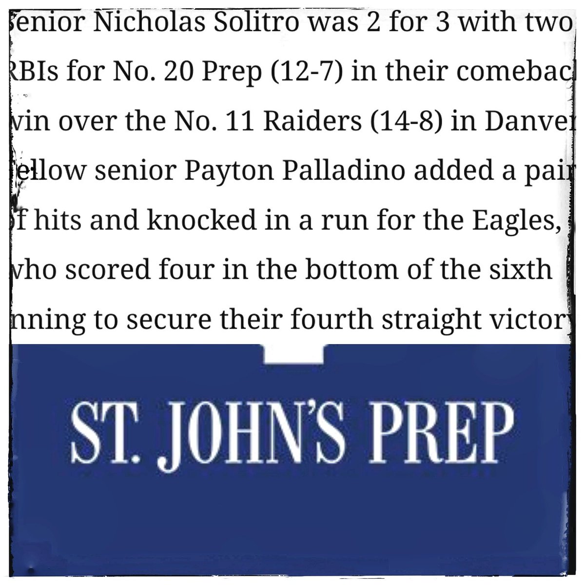 #CatholicConference⚾
Final:
<a href="/sjp_baseball/">SJP Baseball</a>    6️⃣
Central Catholic 4
<a href="/ConnorRemley/">Connor Remley</a> held Central hitless for the final 2 2/3 innings... And Sr. <a href="/KyleWeb07020953/">Kyle Webster</a> drove in the tying run &amp; Solitro put the Eagles ahead w/ 2 run single.
<a href="/Payton0931/">Payton palladino</a> 
The Eagles are trending 📈. Watch out