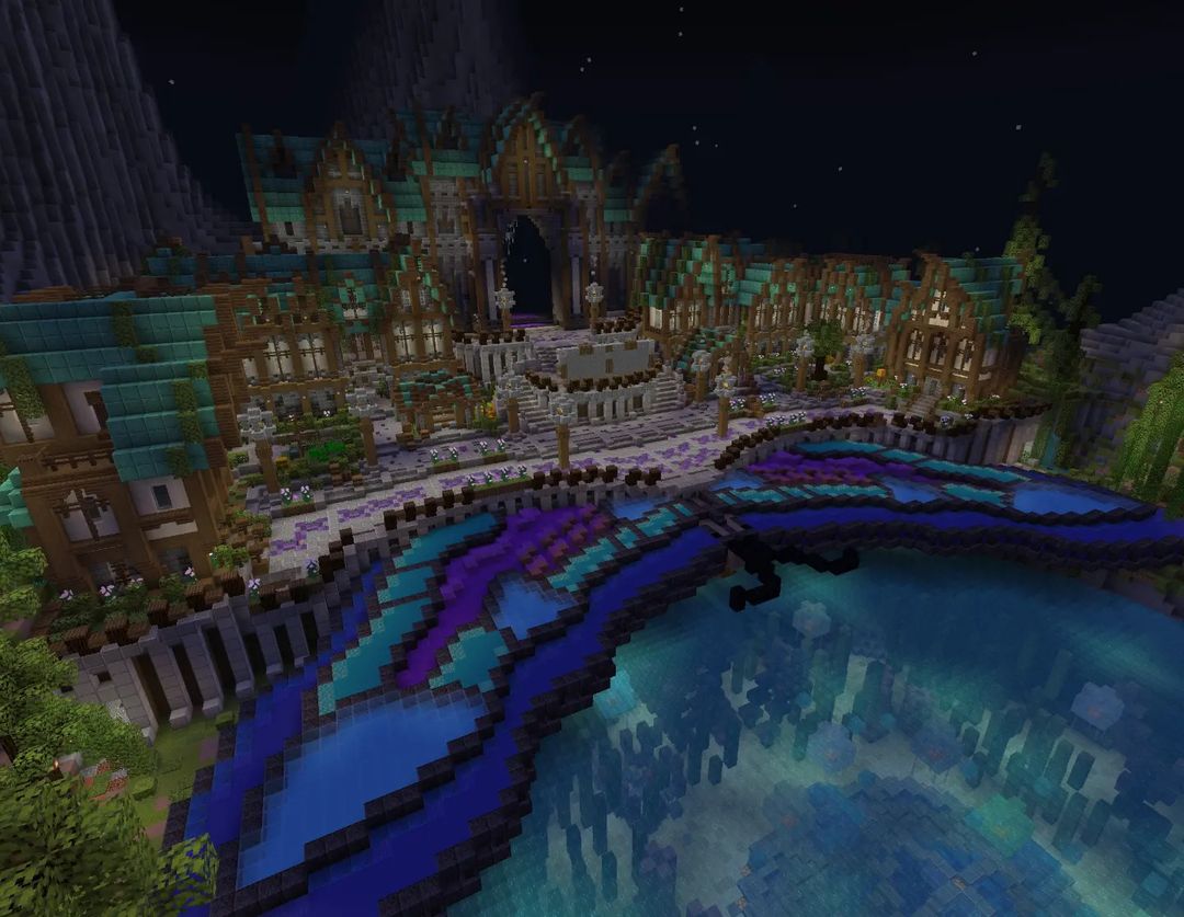 Stunning little town with glass butterfly mural...

#Minecraft #minecraftbuilds