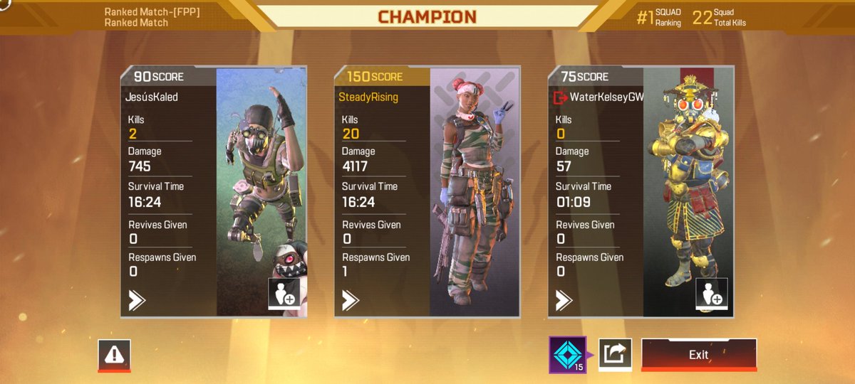 SteadyRisingTV's tweet photo. Sadly my first ever @PlayApex 20 bomb was on the Mobile version lol now I gotta switch over full time https://t.co/JltbbvuzLP