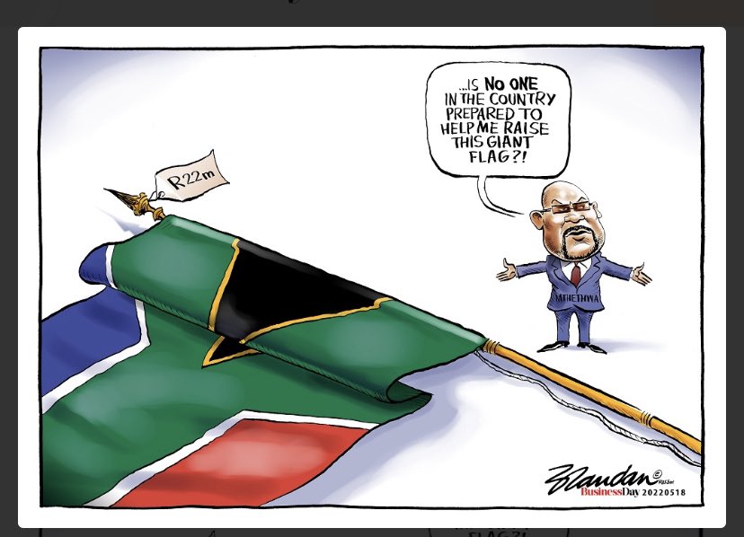 - One minister sold an airline for R51 last week, the media was silent. Another minister is using R22million to erect a flag, the media is up in arms. The problem is not the flag or the amount thereto, the problem it is not their untouchable minister.