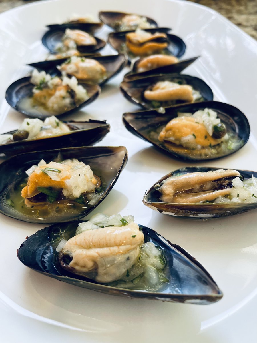 Culinarybc's tweet photo. Summer is right around the corner and CBC is back in the kitchen testing recipes for Roche Harbor owner Rich Komen’s new cookbook 🦀🦪 Today was a seafood classic - a summer appetizer of mussels flavored with white wine vinegar, Dijon mustard, capers and spices. Loved this one! https://t.co/Lo7T7INLM2