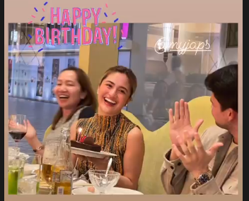 JAPS_RIZAL's tweet photo. UPDATE: Julie Anne San Jose @MyJaps @ Okada Manila celebrating her birthday with her family and close friends @RAYVERCRUZ20 https://t.co/piN7i5l1mL