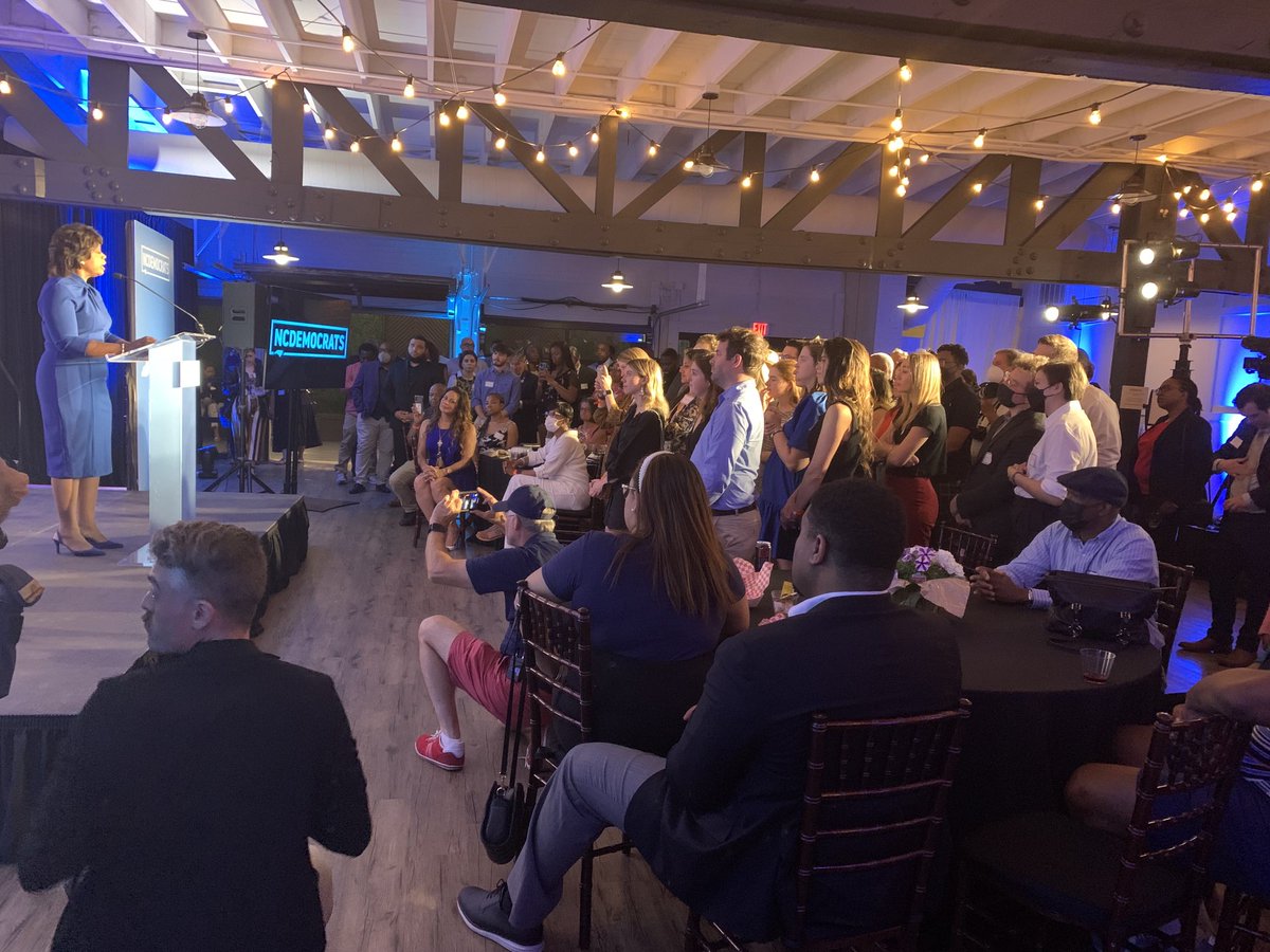 Nice crowd on hand cheering on the Democratic nominee for NC US Senate Cheri Beasley. ⁦<a href="/WFMY/">WFMY News 2</a>⁩