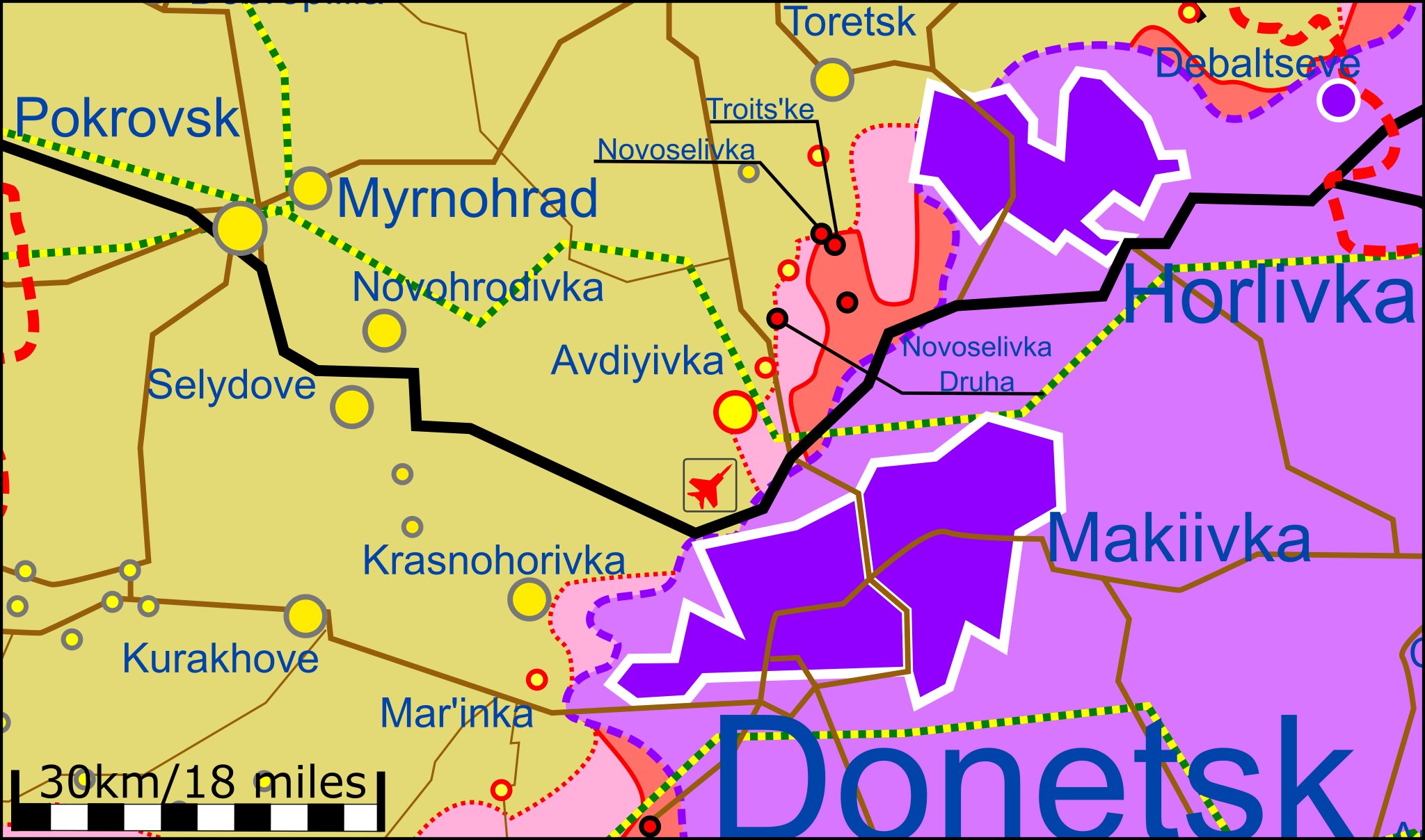 Карта боевых действий на Украине 