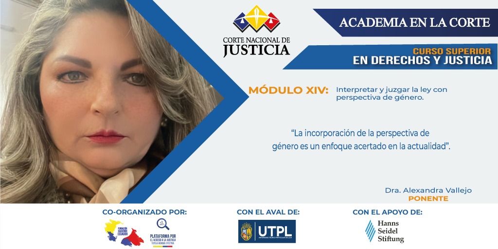 FHE_Justicia's tweet photo. #EnVivo| Nos acompañó la Dra. @alevallejoba en nuestro Curso Superior en Derechos y Justicia. 

Por:
@HaciendoEC
@CorteNacional
@FHE_Justicia

Avalado por:
@utpl

Gracias a:
@fhs_ecuador https://t.co/Ql78nOBzFC