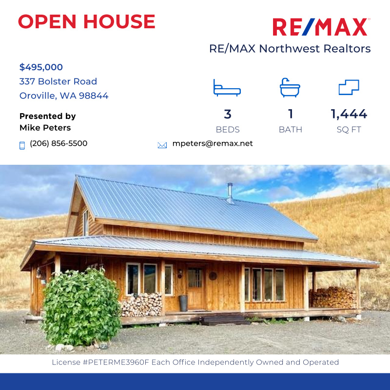 SeattleREBroker's tweet photo. Beautiful home on 154 acres at 337 Bolster Road, Oroville, WA 98844 for sale. Call me to learn more  (206) 856-5500. Open 5/21 from 11-4

Click here for details:
https://t.co/xuyBqTfwQy https://t.co/Ww5V1i8Pjk