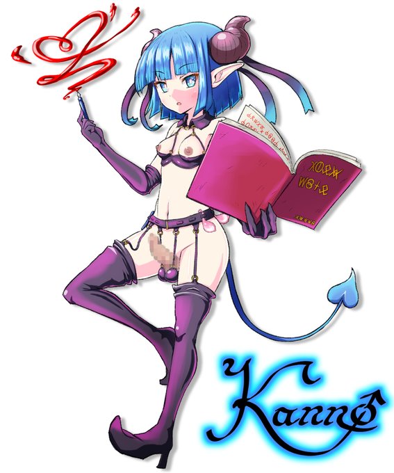 [R-18] 【ふたなり注意】
◆ふたなりサキュバス: カンノ
思慮深く賢いが、事務的な性格で飾り気もない。
小説の執筆が趣味だが仲間内では「怪文書」と話題。 