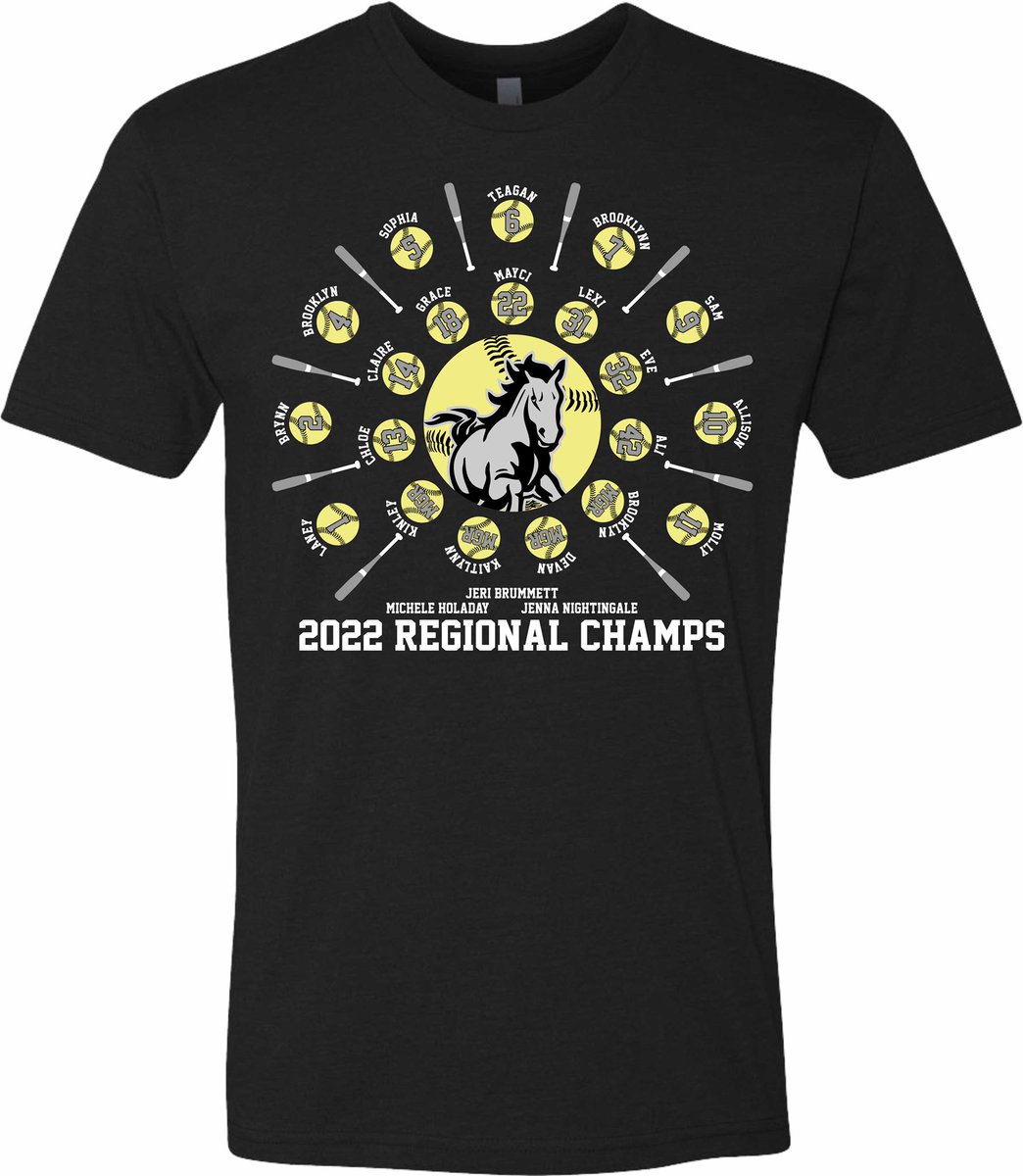 shopAP's tweet photo. Congrats @Mustang_SB. REGIONAL CHAMPS! Support the girls with your championship tee. Orders due end of the day Wed 5/18 to have them before state. https://t.co/DQtkP8lgPE https://t.co/p2Vnu3eSTu
