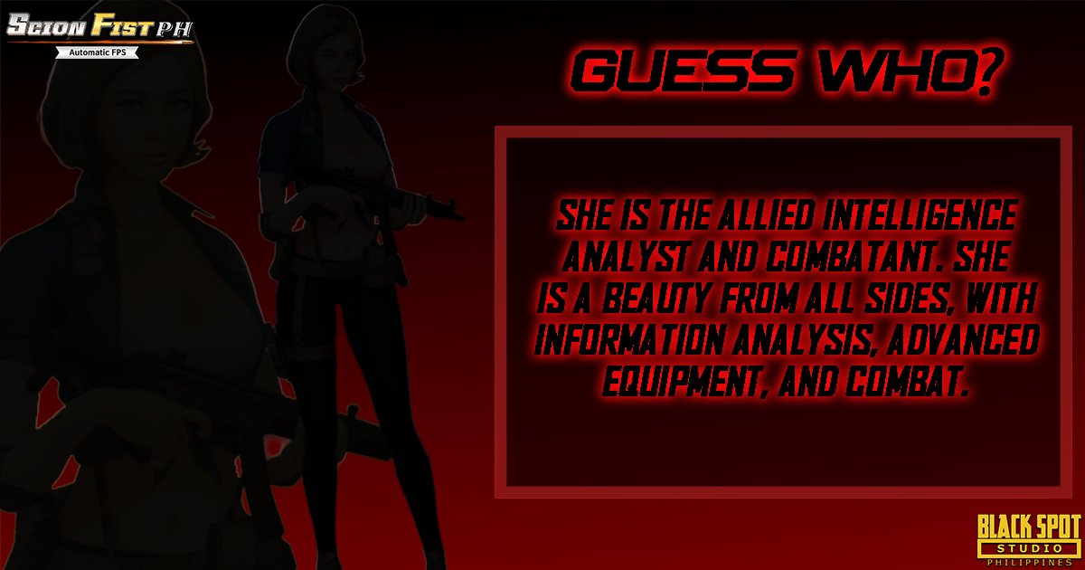 ScionFist_PH's tweet photo. She’s beautiful, intelligent, and strong! Do you know her? She’s advanced with combat and information analysis. She will definitely help your squad to win the battle! 😈😈

📲:  https://t.co/H4xS5FQPpv
📲: https://t.co/5g2WQ95pzw
🌐: https://t.co/WfcoNauAUW

#ScionFistPH #FPS https://t.co/aFIv52MZ3W
