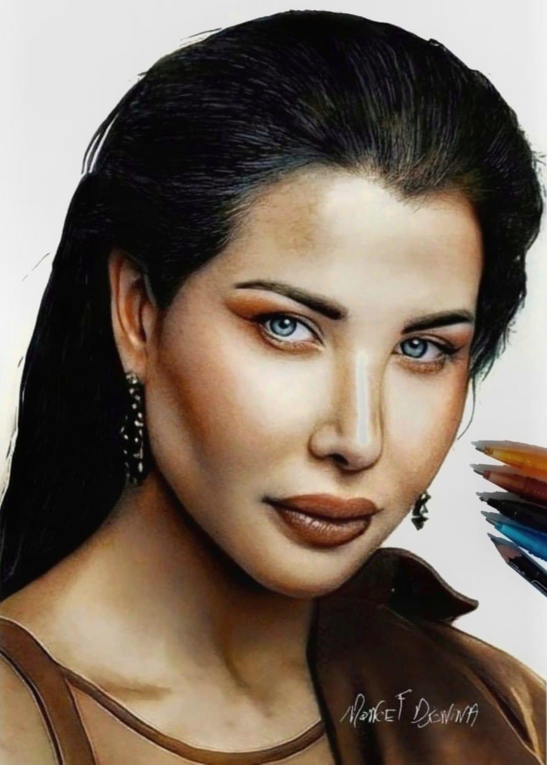  happy birthday superstar Nancy ajram . My drawing is my gift for u i hope u like it   