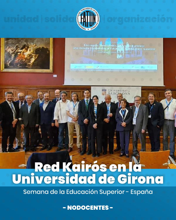 fatunoficial's tweet photo. Compartimos imágenes de más actividades en las que están participando miembros de la Mesa Ejecutiva de FATUN como parte de la CONTUA en Barcelona, en el marco de la "Semana de la Educación Superior": reunión de la Red Kairós en la Universidad de Girona.
#contua #fatun #WHEC2022 https://t.co/UwrEG3zkTR
