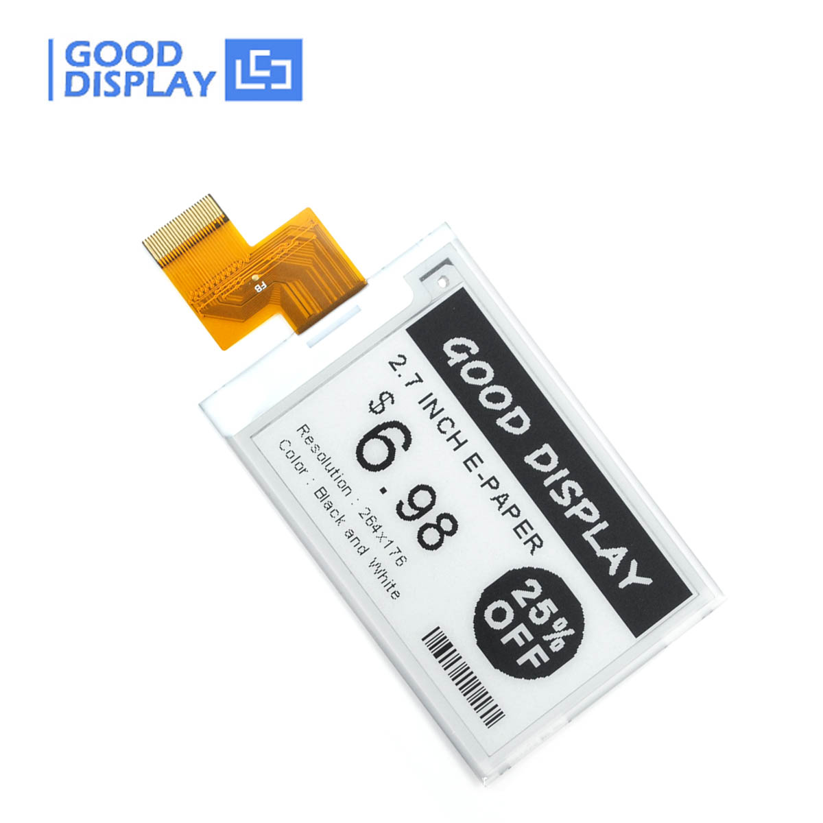 GoodDisplayCN's tweet photo. New Product This Week-GDEY027T91 
Samples Available. 
2.7 inch Active Matrix E-Paper Display
264*176, 4 level grayscale, partial refresh 0.4s
#SSD1680 #ePaper #LowPower #GoodDisplay #electronics #BistableDisplay https://t.co/wEjqTQX9W0