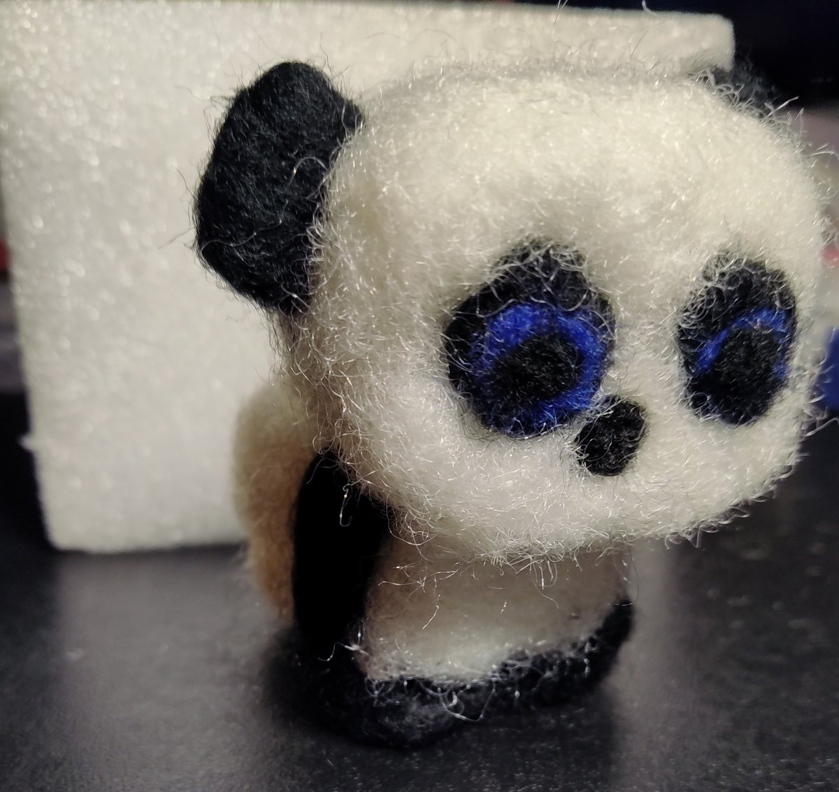 unbirthdayangel's tweet image. My first attempt at needle felting. He's durpy but makes me smile so that's all that matters. #IMadeAThing 💜
