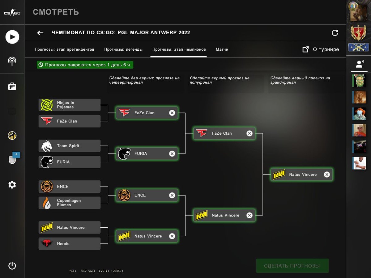 4ellentano's tweet photo. #PickEm #PGLMajorAntwerp #CSGO 🤞 https://t.co/xe1H60DgHQ