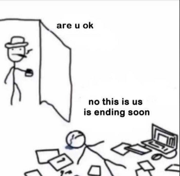 All of us right now 😭💔😭💔😭

#ThisIsUsFinalChapter #ThisIsUs