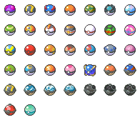 Pokeballs contest pixel art