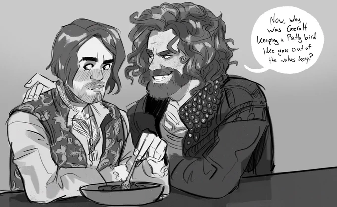 And one more request for tonight! Thank you @contranyms who asked for lambert making jaskier blush uwu ❤️❤️❤️ 