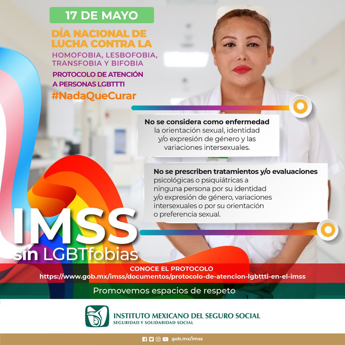 Tu_IMSS's tweet photo. Protocolo de Atención a Personas Lesbianas, Gay, Bisexual, Transexual, Travesti, Transgénero e Intersexual (#LGBTTTI) 

🔗 https://t.co/qQjNsf3EKM https://t.co/UHc4YkHEO4