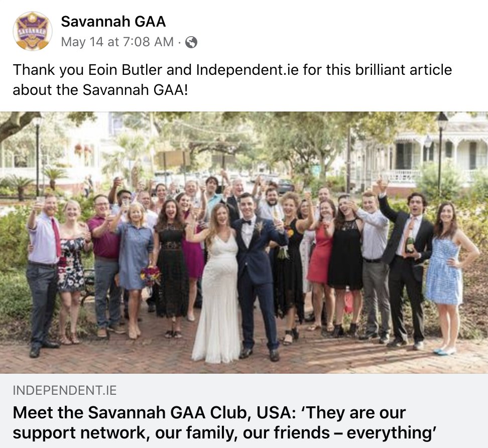 Great article in <a href="/Independent_ie/">Irish Independent</a> by award-winning <a href="/eoinbutler/">Eoin Butler</a> about <a href="/GaaSavannah/">Savannah GAA</a>. Delighted to have contributed, and proud of the cub's women and men for advancing Ireland's legacy and affinity diasporas. #SavannahIrish