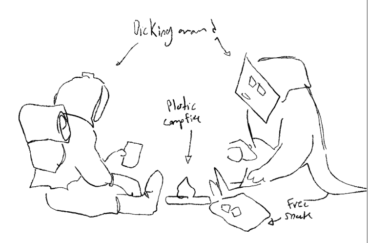 my idea here for when we inevitably sit in a hallway 