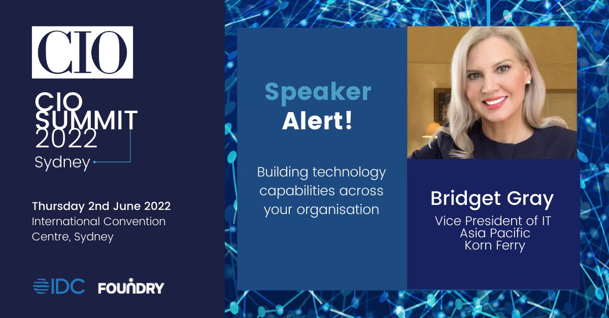 CIO Australia (@cio_australia) on Twitter photo Sign up now for a chance to hear from Korn Ferry’s vice president APAC, technology, <a href="/BridgetGray/">Bridget Gray</a>. She will be discussing on how to build technology capabilities across your organisation in a very challenging market for skills.
Register: t.ly/p6dg
#womenintech Sign up now for a chance to hear from Korn Ferry’s vice president APAC, technology, <a href="/BridgetGray/">Bridget Gray</a>. She will be discussing on how to build technology capabilities across your organisation in a very challenging market for skills.
Register: t.ly/p6dg
#womenintech