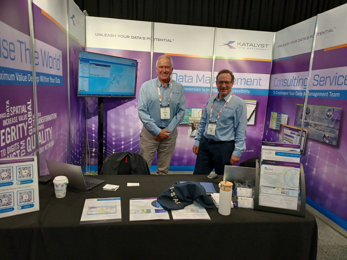 katalystdm's tweet photo. Grab your coffee and stop by booth 250!! Jess and Paul are ready to show how our solutions will make your data work for you!! @APPEALtd
#seismicdata #welldata #oilandgas #datamanagement #dataanalytics https://t.co/rD7YWc1qW3