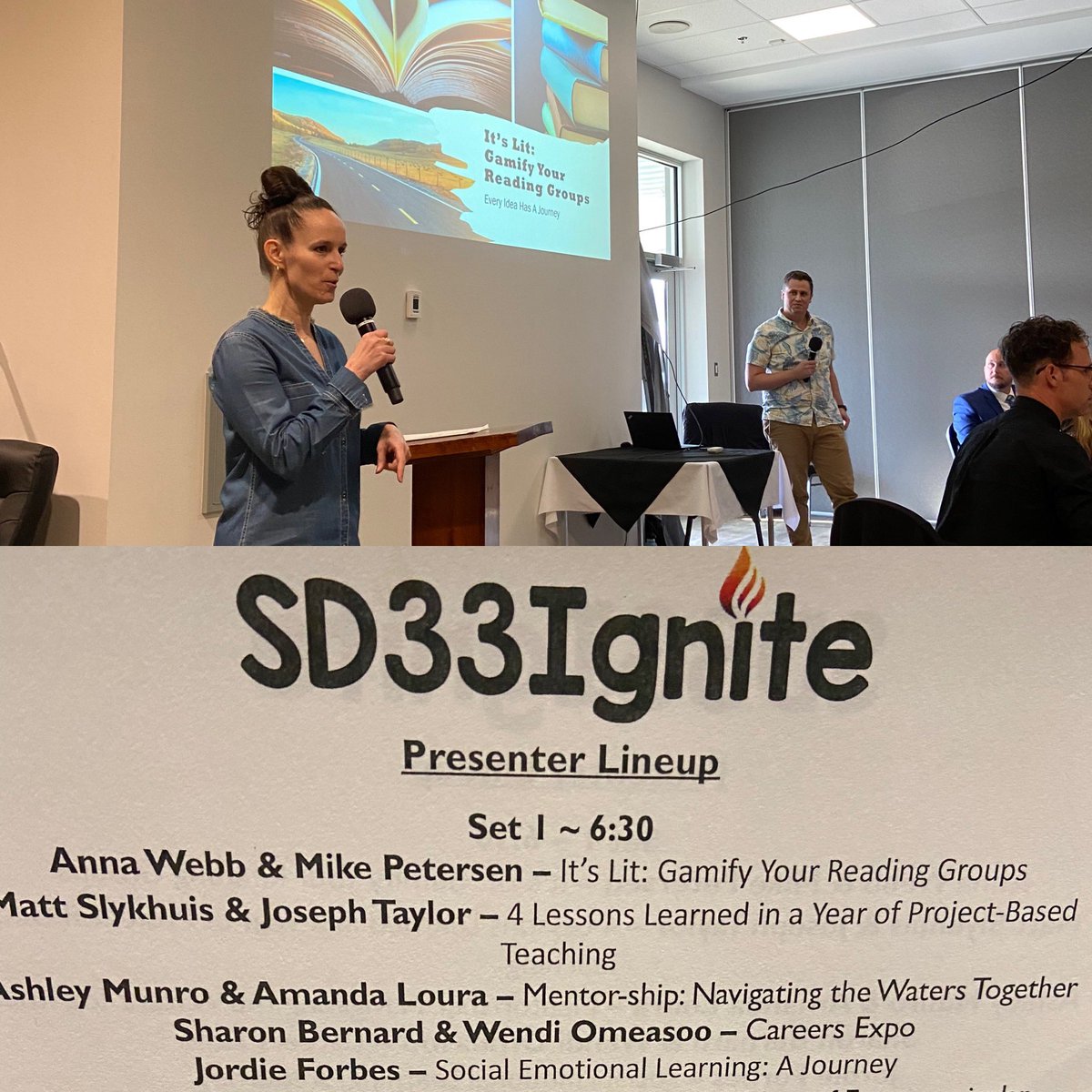 Cutest49Mind's tweet photo. Way to spark the night at the Ignite event! #sd33learns #sd33ignite https://t.co/pHM2T2m4Si